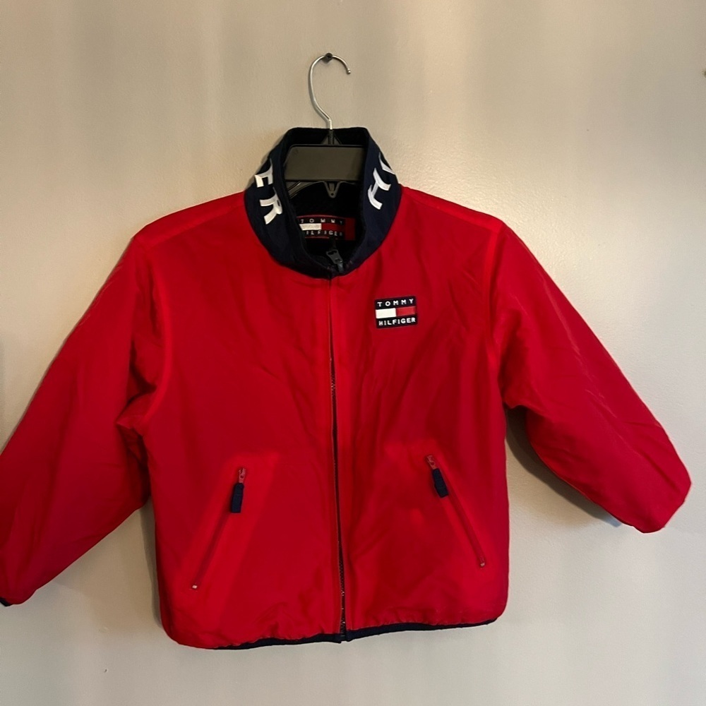 Tommy Hilfiger Red and Blue Puffer Jacket - Picture 1 of 8